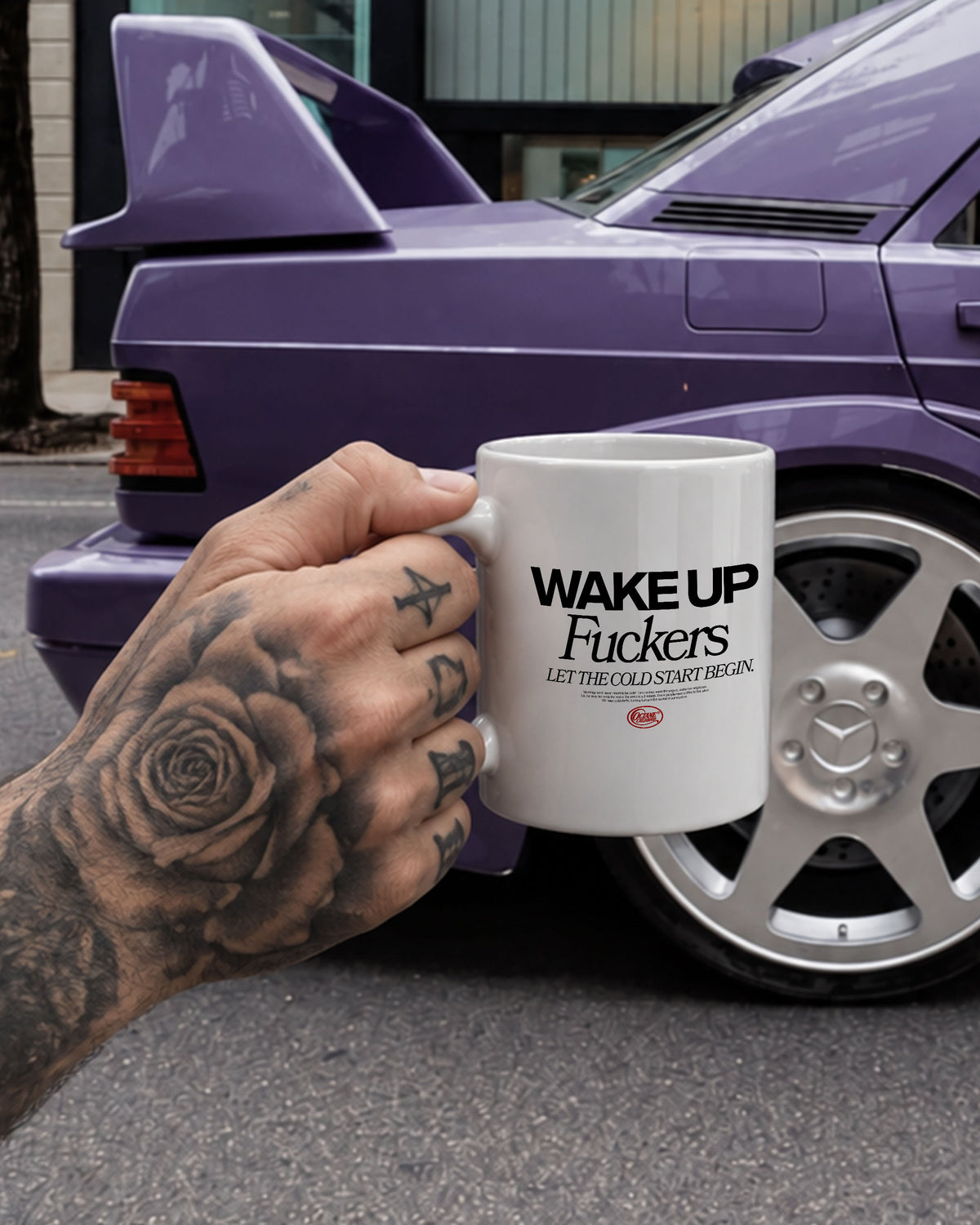 Octane Childhood Mug - Wake Up Fuckers. Let the Cold Start Begin.-3
